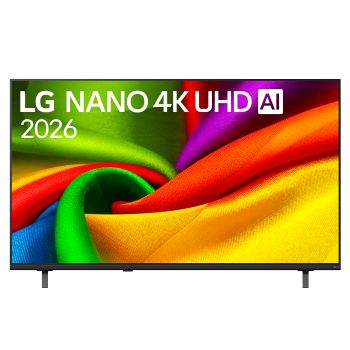 Vista frontale di TV 55 pollici LG NANO 4K UHD AI NU90 4K Smart TV 2026 55NU900B6LA